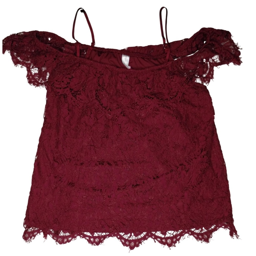 No Boundaries Lace‎ Off Shoulder Top Ruffle Sleeve Party Blouse XL